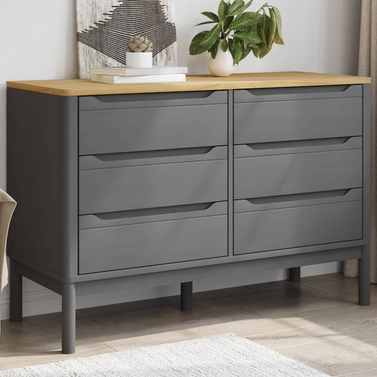 Ladekast FLORO massief grenenhout grijs is nu te koop bij PeponiXL, paradijselijk wonen!