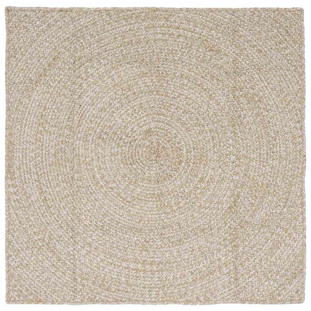 Vloerkleden Vierkant Natuurlijk en Wit 120 x 120 cm Jute is nu te koop bij PeponiXL, paradijselijk wonen!