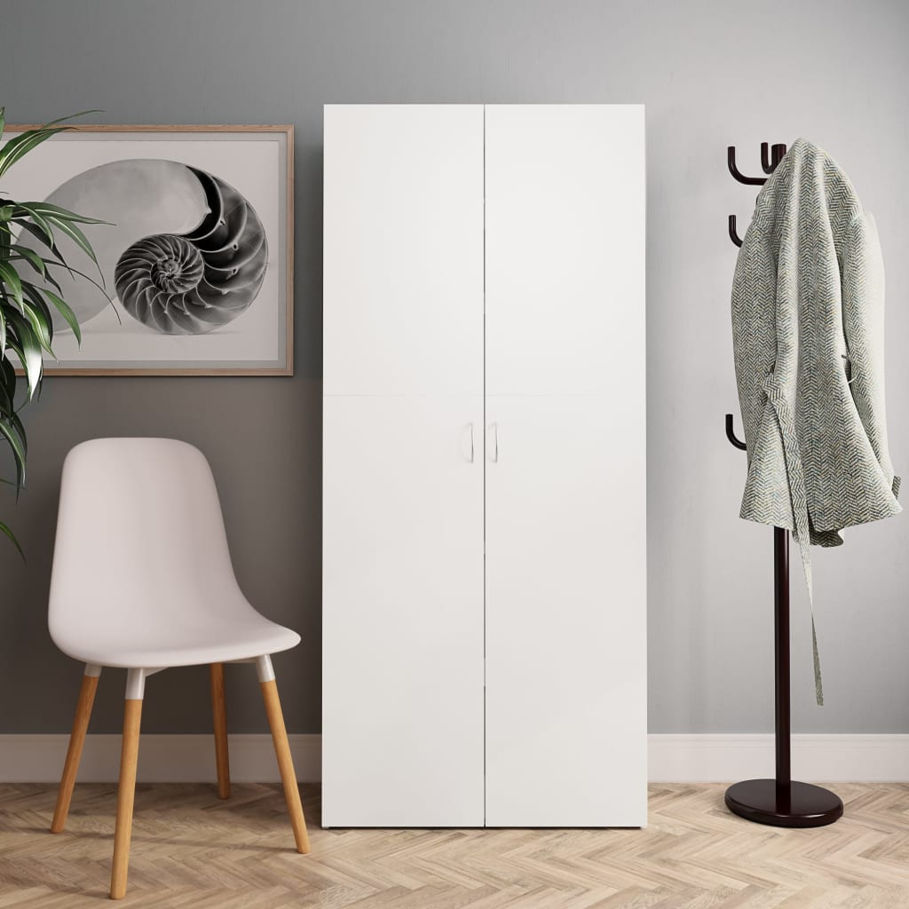 Schoenenkast 80x35,5x180 cm bewerkt hout wit is nu te koop bij PeponiXL, paradijselijk wonen!
