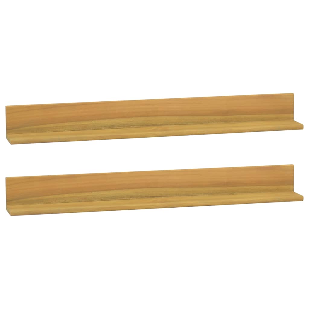 Wandschappen 2 st 90x10x10 cm massief teakhout is nu te koop bij PeponiXL, paradijselijk wonen!