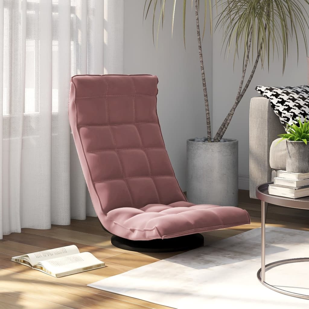 Vloerstoel draaibaar fluweel roze is nu te koop bij PeponiXL, paradijselijk wonen!