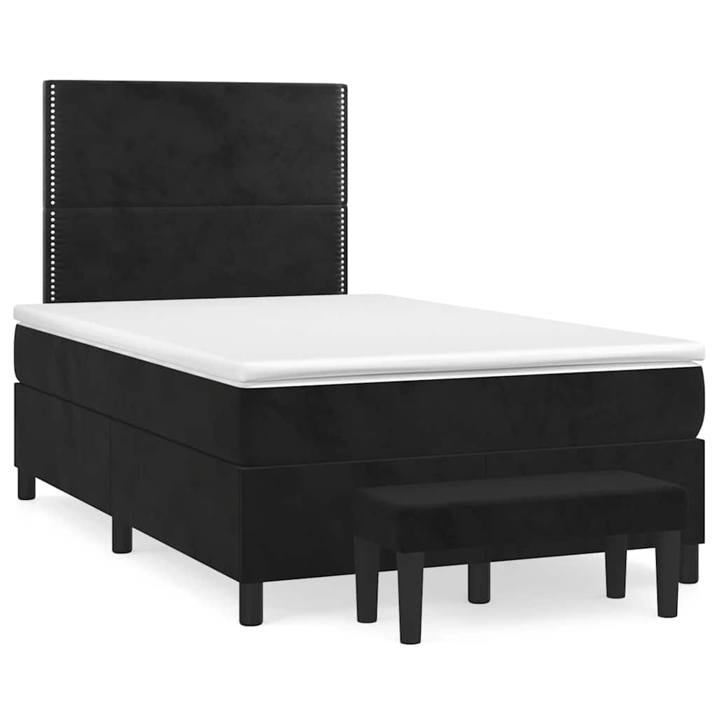 Boxspring met matras fluweel zwart 120x190 cm is nu te koop bij PeponiXL, paradijselijk wonen!