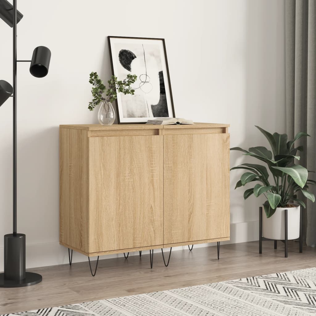 Dressoirs 2 st 40x35x70 cm bewerkt hout sonoma eikenkleurig is nu te koop bij PeponiXL, paradijselijk wonen!