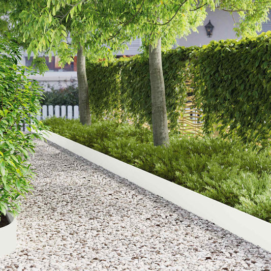 Gazonrand 20 pcs 103 x 20 cm Staal Wit is nu te koop bij PeponiXL, paradijselijk wonen!