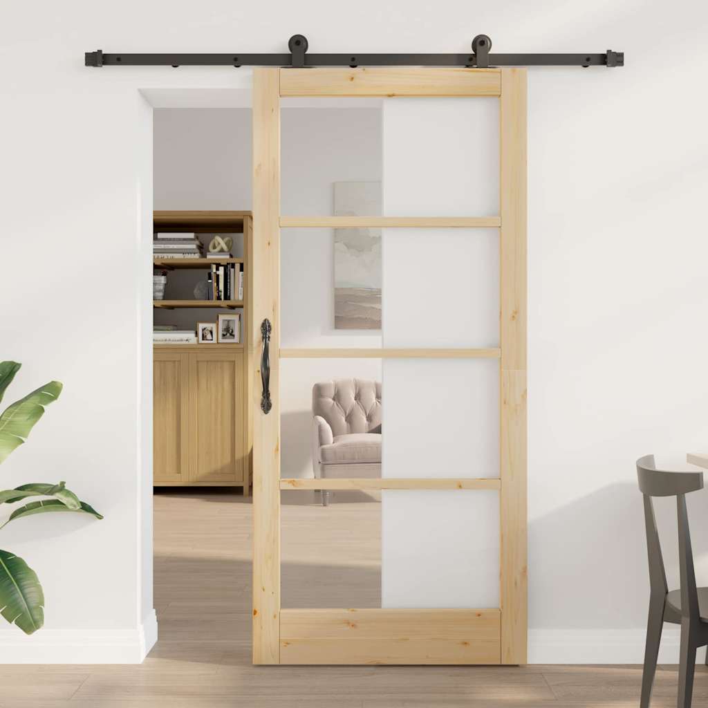 Schuifdeur ORKDAL Natuurlijk en Zwart 93 x 202 cm is nu te koop bij PeponiXL, paradijselijk wonen!