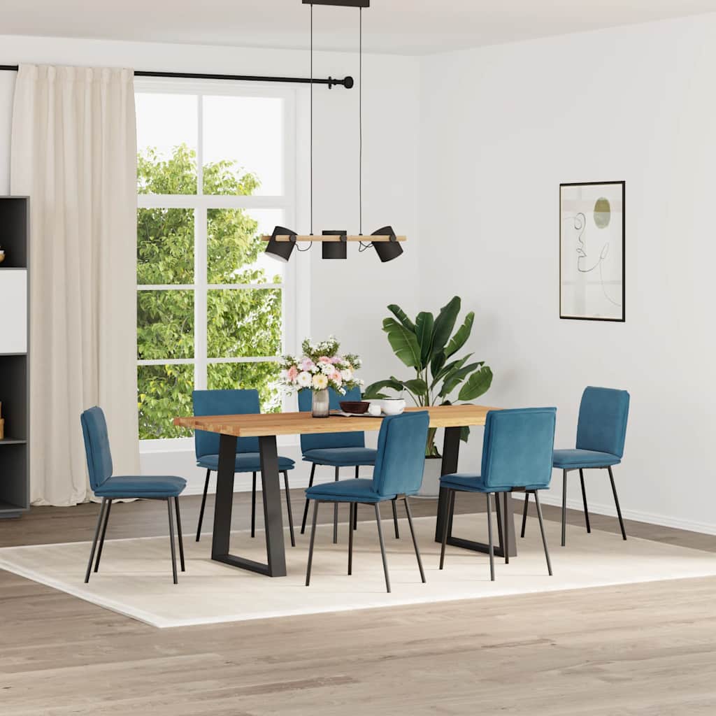 Eetkamerstoelen 6 st fluweel blauw is nu te koop bij PeponiXL, paradijselijk wonen!