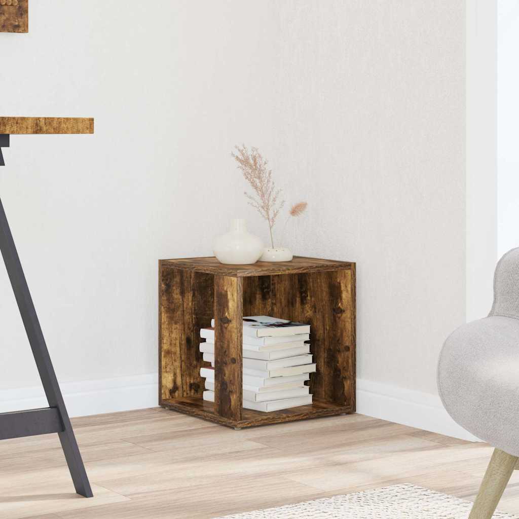 Bijzettafel 33x33x34,5 cm bewerkt hout gerookt eikenkleurig is nu te koop bij PeponiXL, paradijselijk wonen!