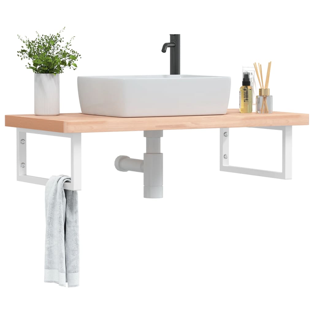 Badkamer wandschap staal en massief beukenhout is nu te koop bij PeponiXL, paradijselijk wonen!