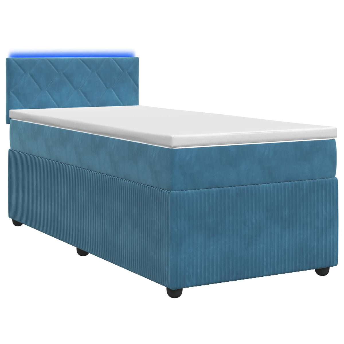 Boxspringbed met matras Blauw 90 x 190 cm Fluweel is nu te koop bij PeponiXL, paradijselijk wonen!