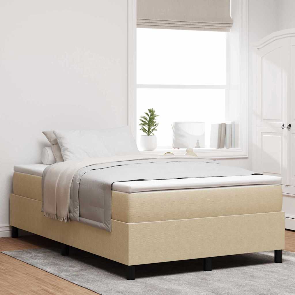 Boxspringbed Lichtgrijs en wit. 120 x 190 cm Katoen Stof is nu te koop bij PeponiXL, paradijselijk wonen!