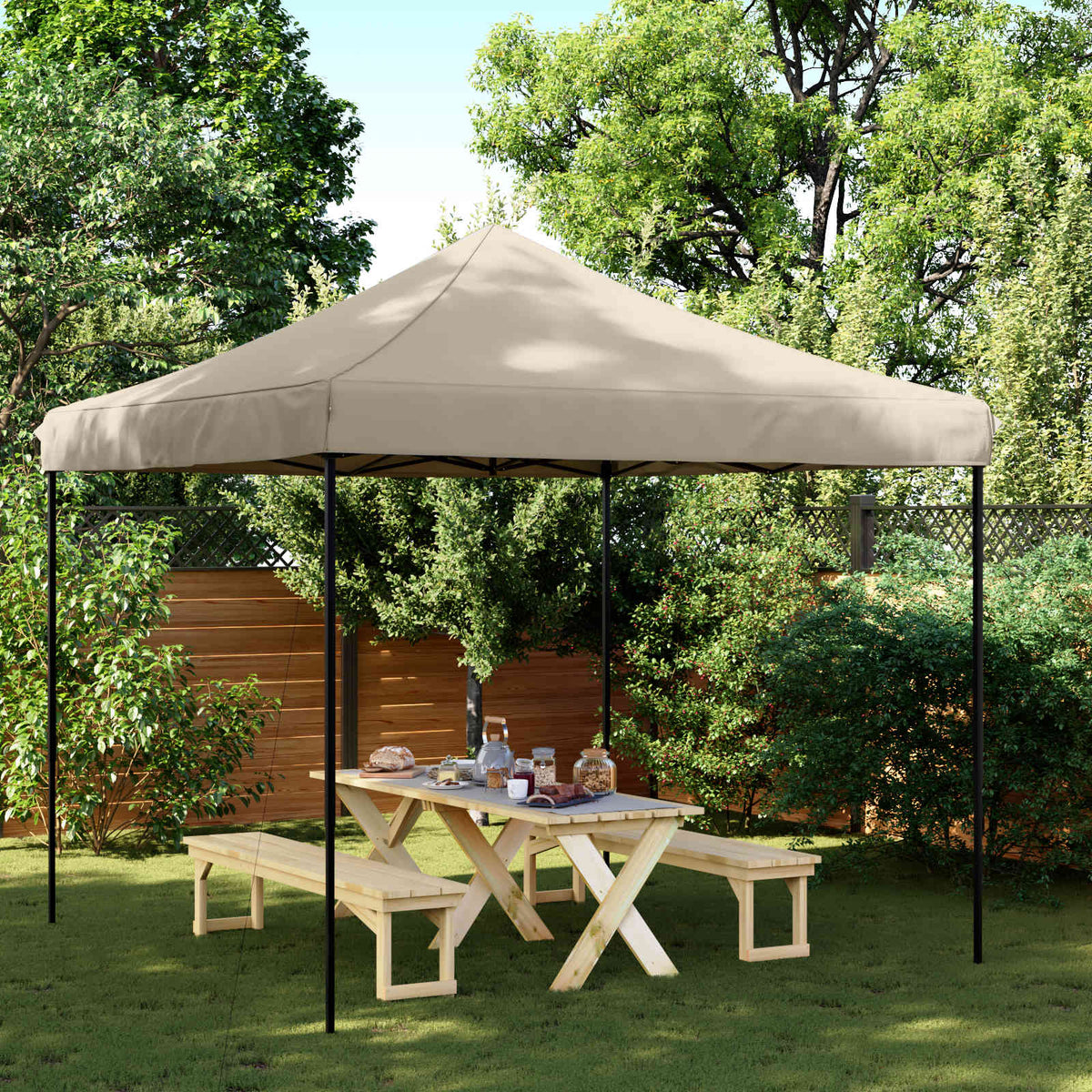 Partytent Taupe 292 x 292 x 315 cm Oxford Stof is nu te koop bij PeponiXL, paradijselijk wonen!