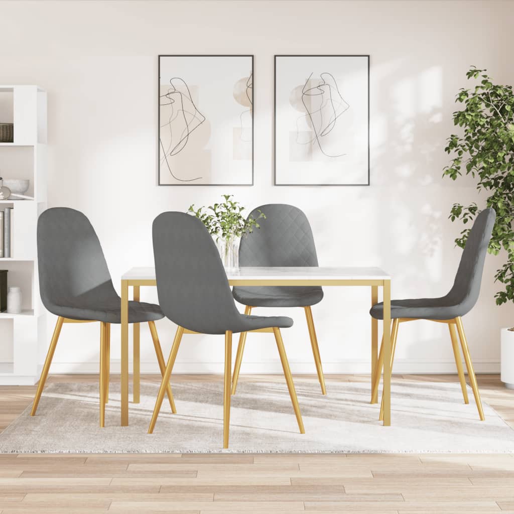 Eetkamerstoelen 4 st fluweel lichtgrijs is nu te koop bij PeponiXL, paradijselijk wonen!