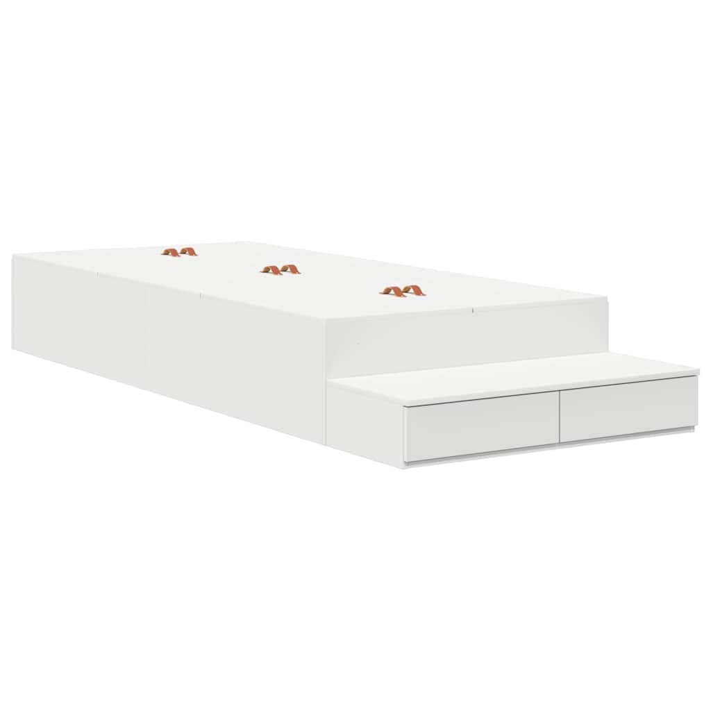Opbergbedframe met lade met opslag Wit 80 cm Bewerkt hout is nu te koop bij PeponiXL, paradijselijk wonen!
