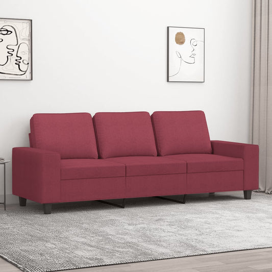 Driezitsbank 180 cm stof wijnrood is nu te koop bij PeponiXL, paradijselijk wonen!