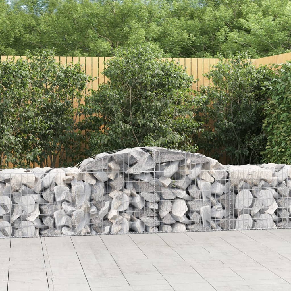 Schanskorven 8 st gewelfd 300x50x60/80 cm gegalvaniseerd ijzer is nu te koop bij PeponiXL, paradijselijk wonen!