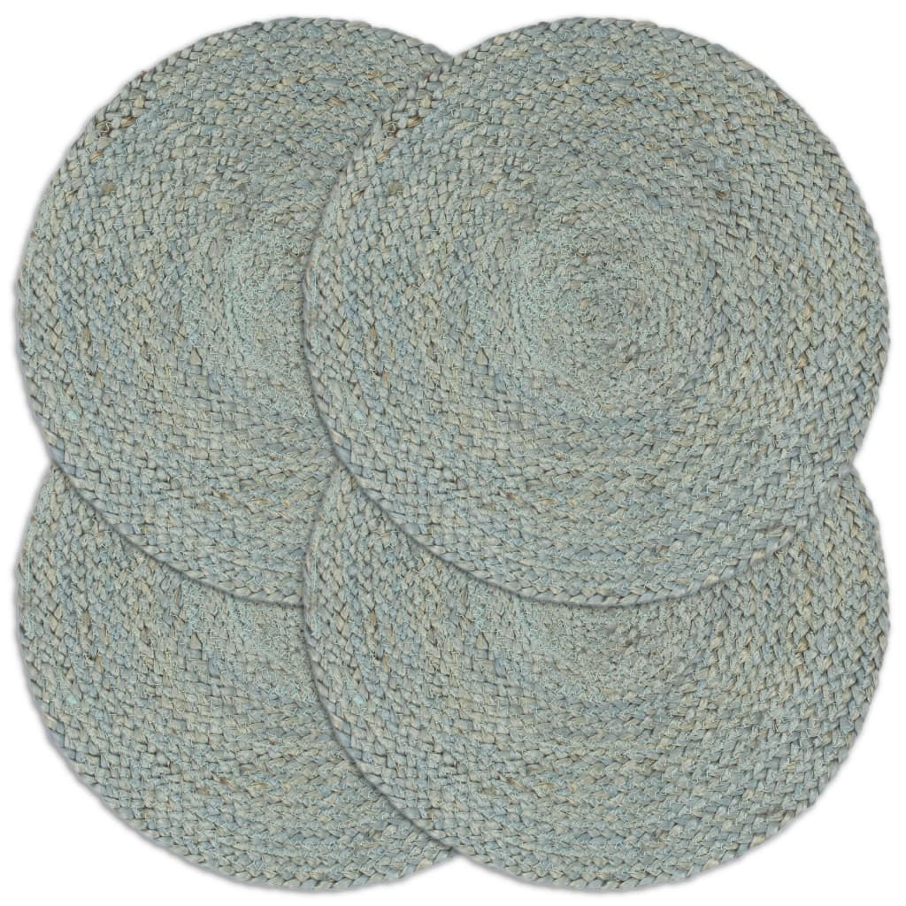 Placemats 4 st rond 38 cm jute olijfgroen is nu te koop bij PeponiXL, paradijselijk wonen!