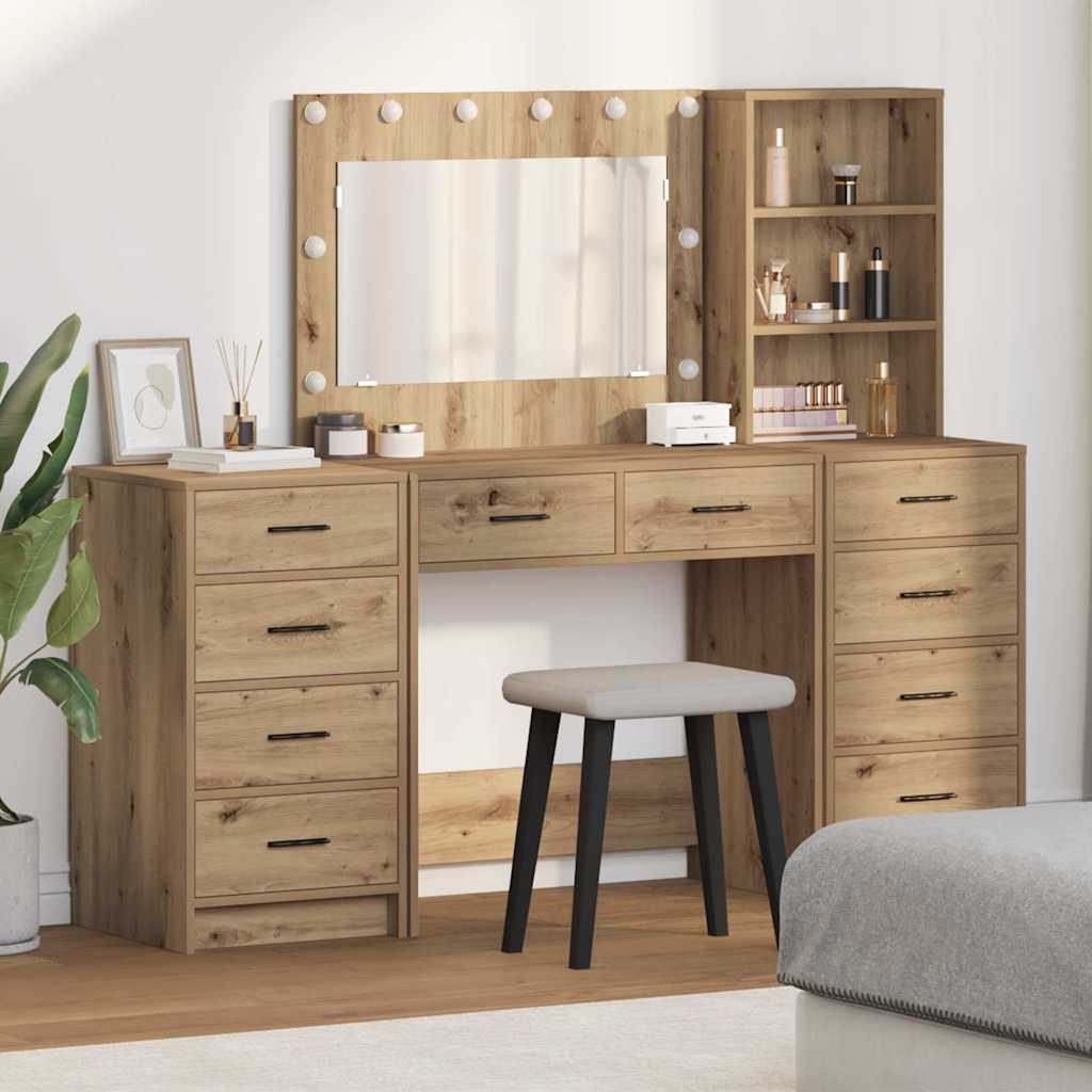 Plafondtafel met lade 3 pcs Artisan Eiken Bewerkt hout is nu te koop bij PeponiXL, paradijselijk wonen!