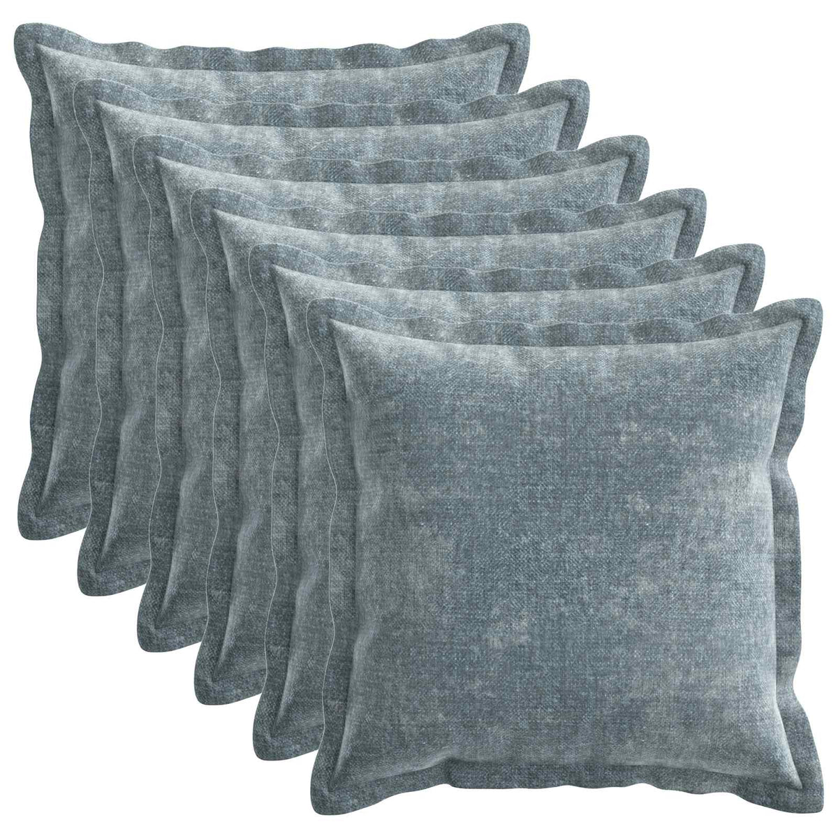 Kussensloop 6 st HOUTEN Lichtblauw 45 x 45 cm Chenille Stof is nu te koop bij PeponiXL, paradijselijk wonen!