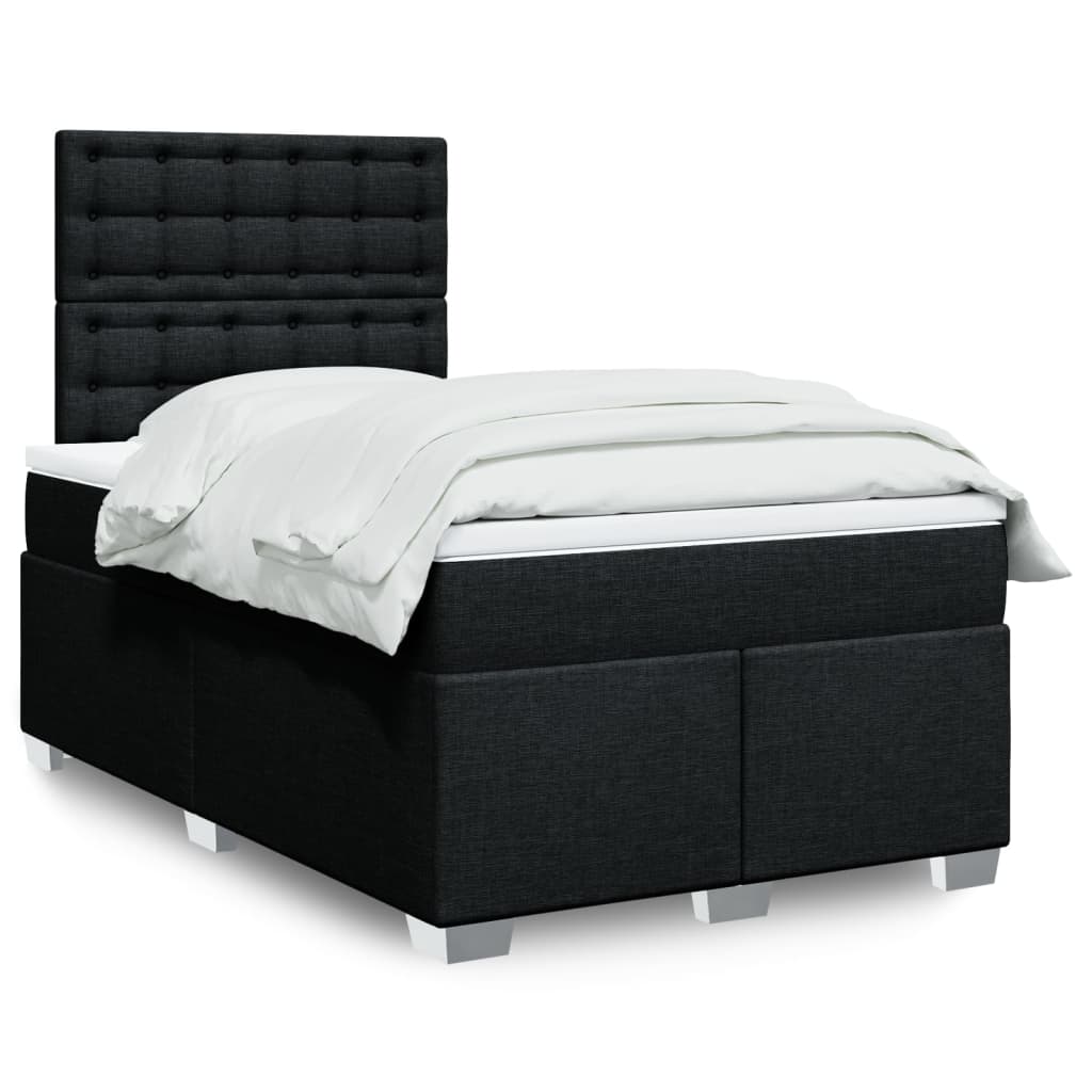 Boxspring met matras stof zwart 120x200 cm is nu te koop bij PeponiXL, paradijselijk wonen!