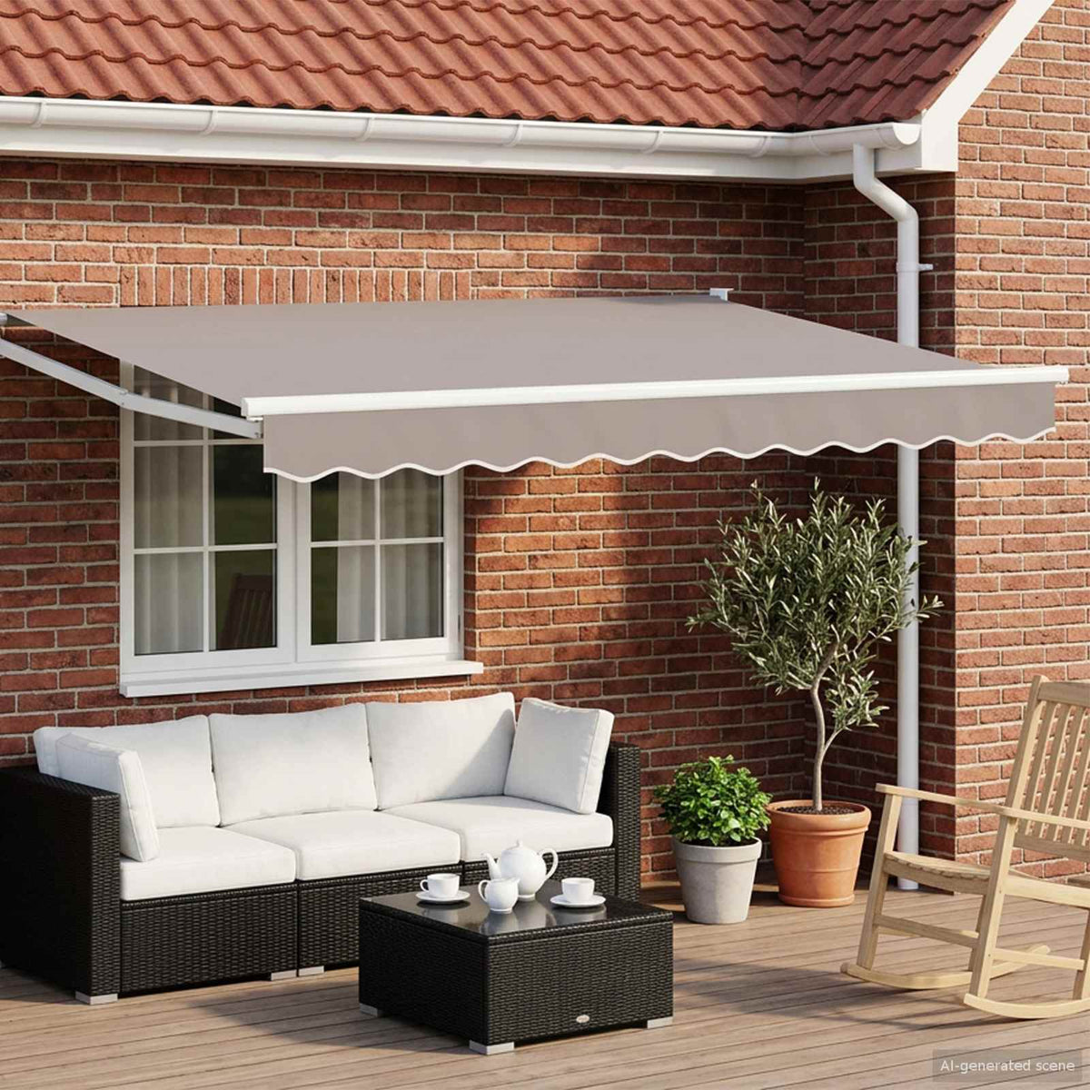 Elektrisch Uittrekbaar Zonnescherm Lichtgrijs 3 x 2,5 m is nu te koop bij PeponiXL, paradijselijk wonen!