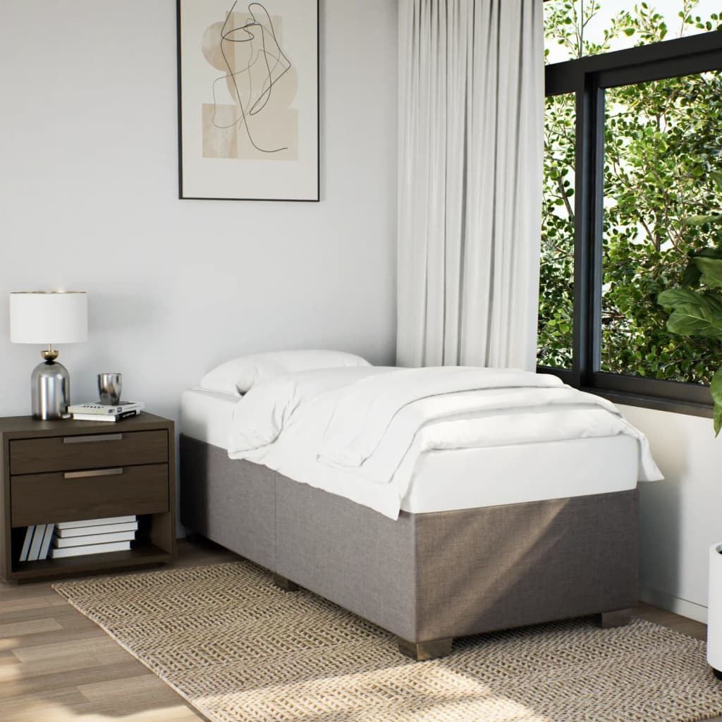 Bedframe zonder matras 100x200 cm stof taupe is nu te koop bij PeponiXL, paradijselijk wonen!
