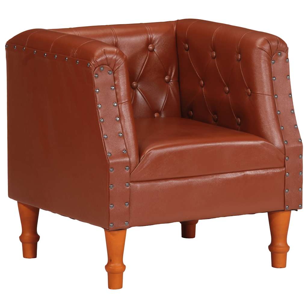 Fauteuil echt leer bruin is nu te koop bij PeponiXL, paradijselijk wonen!