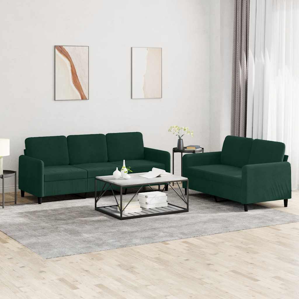 2-delige Loungeset fluweel donkergroen is nu te koop bij PeponiXL, paradijselijk wonen!