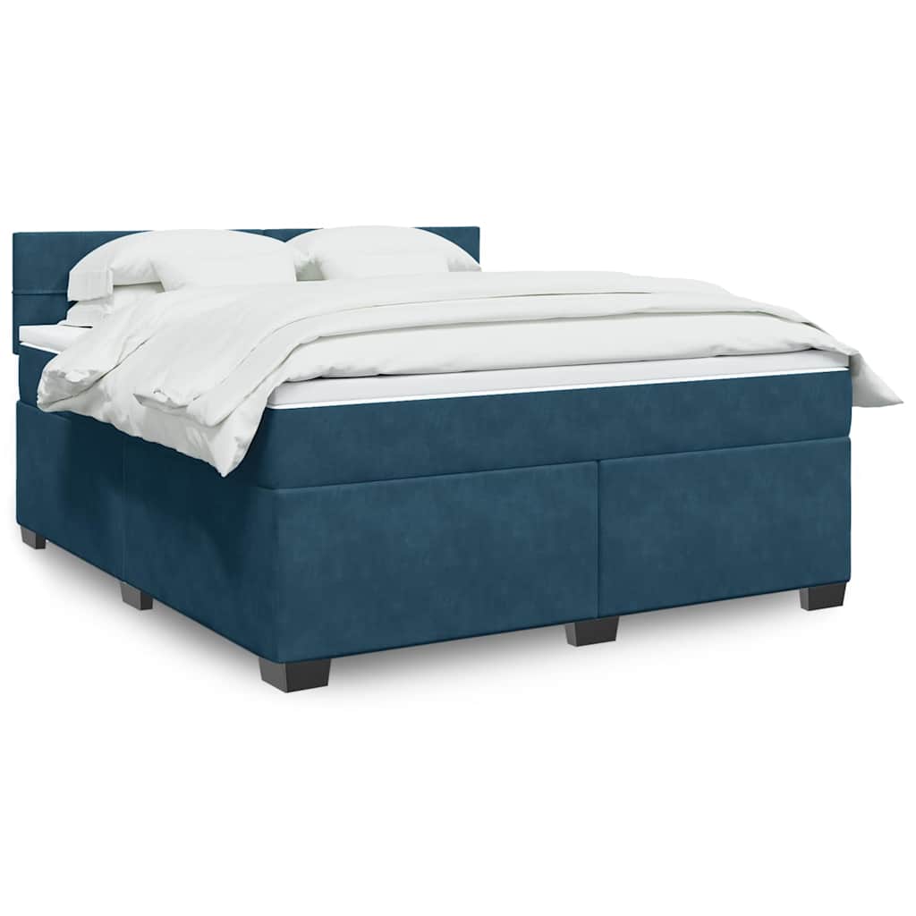 Boxspring met matras fluweel blauw 180x200 cm is nu te koop bij PeponiXL, paradijselijk wonen!