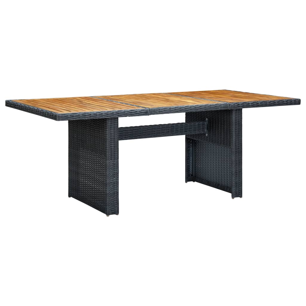 Tuintafel poly rattan en massief acaciahout donkergrijs is nu te koop bij PeponiXL, paradijselijk wonen!