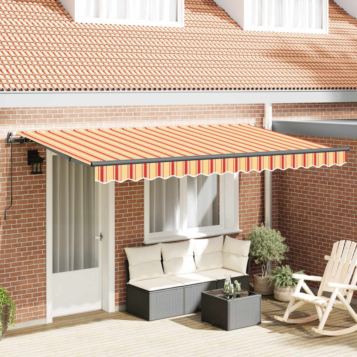 Uitschuifbare luifel Geel 400 x 200 cm Stof is nu te koop bij PeponiXL, paradijselijk wonen!