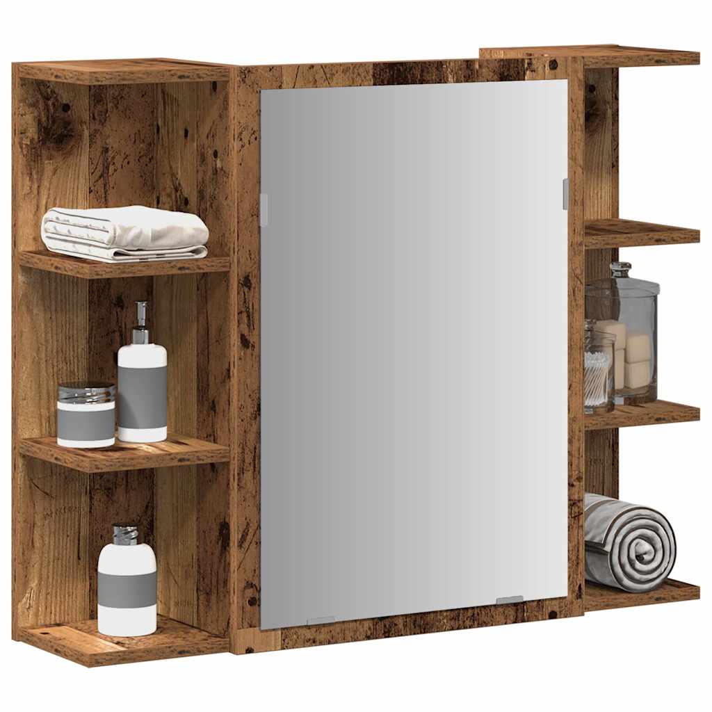 Badkamerspiegelkast 80x20,5x64 cm bewerkt hout oud houtkleurig is nu te koop bij PeponiXL, paradijselijk wonen!