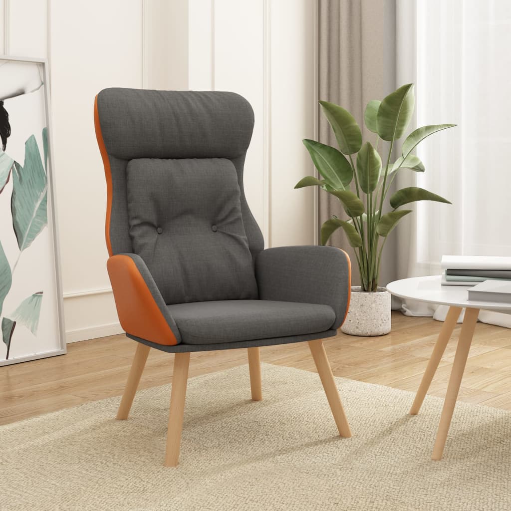 Relaxstoel stof en PVC donkergrijs is nu te koop bij PeponiXL, paradijselijk wonen!