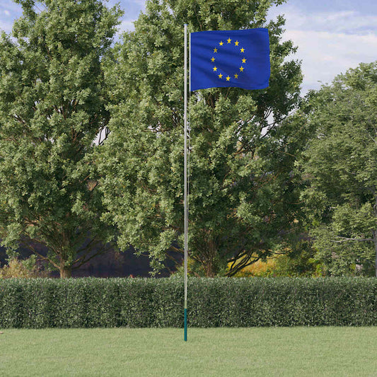 Vlag met vlaggenmast Europa 6,08 m aluminium is nu te koop bij PeponiXL, paradijselijk wonen!