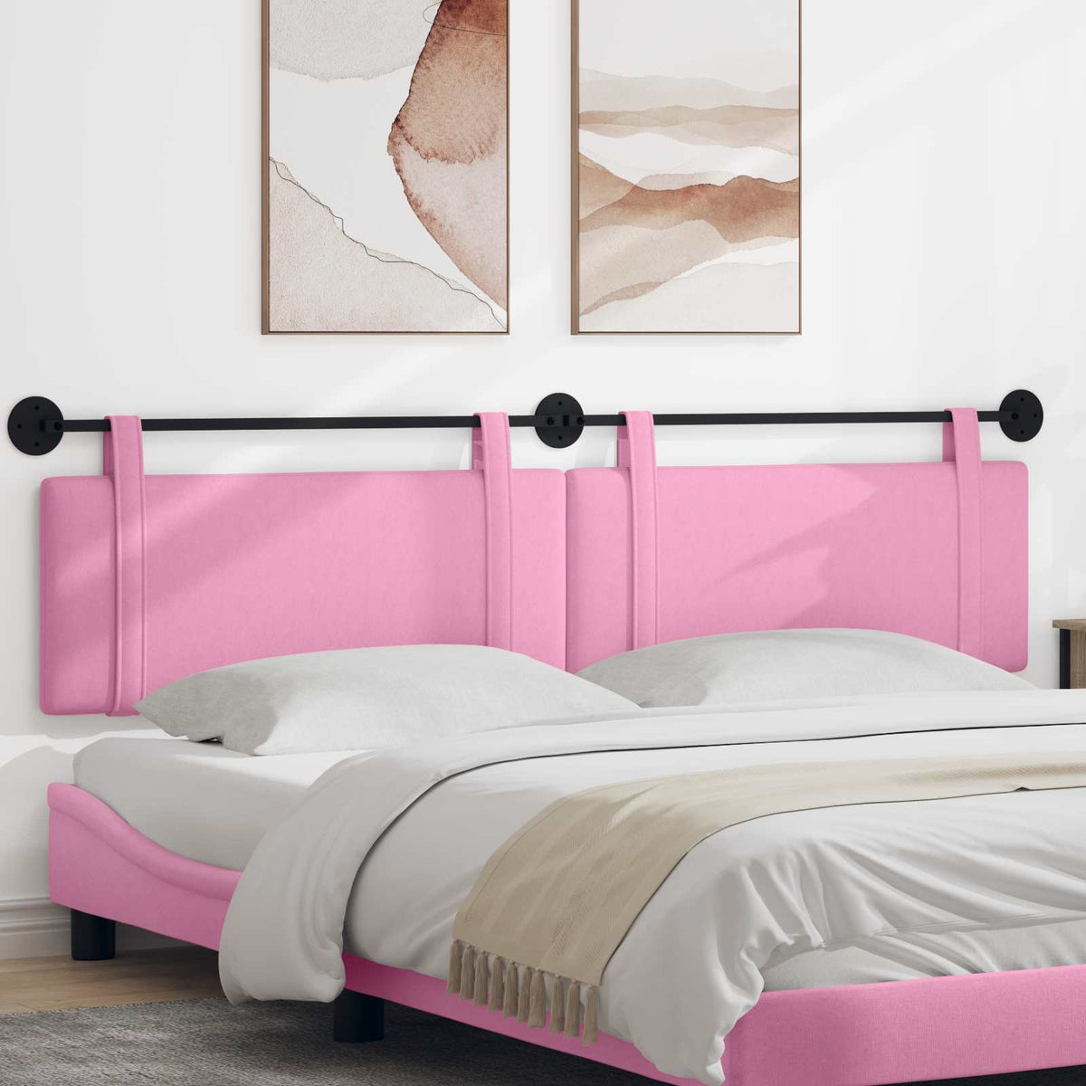 Hangend hoofdbord Roze Stof is nu te koop bij PeponiXL, paradijselijk wonen!