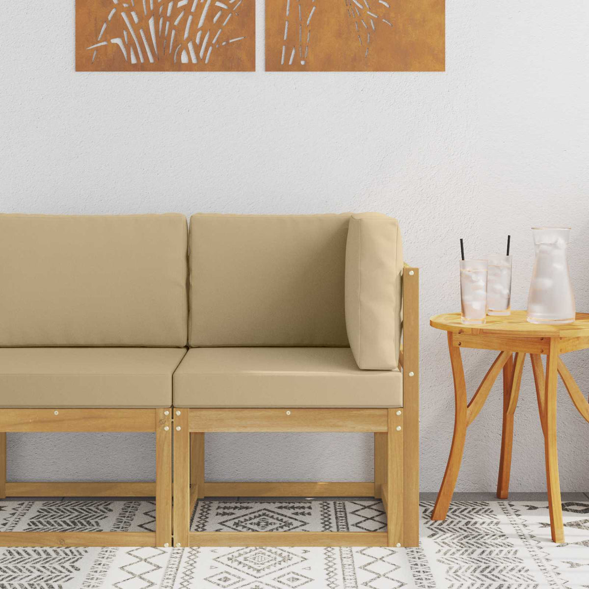 Buiten Hoek Sofa Massief Acaciahout Wit is nu te koop bij PeponiXL, paradijselijk wonen!