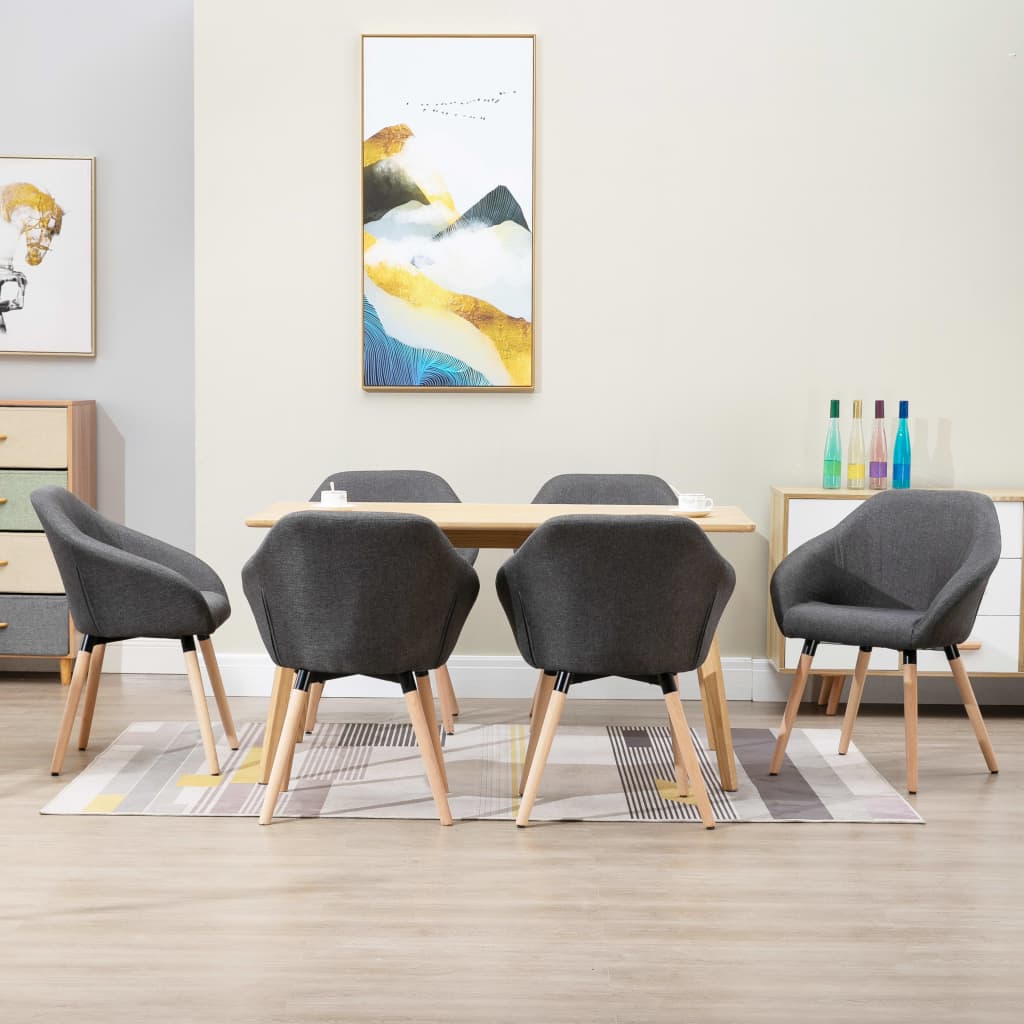 Eetkamerstoelen 6 st stof donkergrijs is nu te koop bij PeponiXL, paradijselijk wonen!
