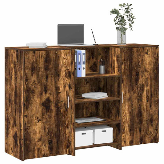 Receptiebalie 155x50x103,5 cm bewerkt hout gerookt eikenkleurig is nu te koop bij PeponiXL, paradijselijk wonen!