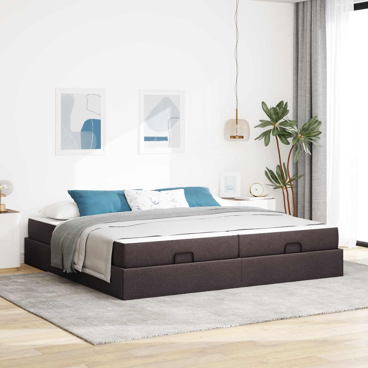 Bedframe met matras 2 st Tan Stof is nu te koop bij PeponiXL, paradijselijk wonen!