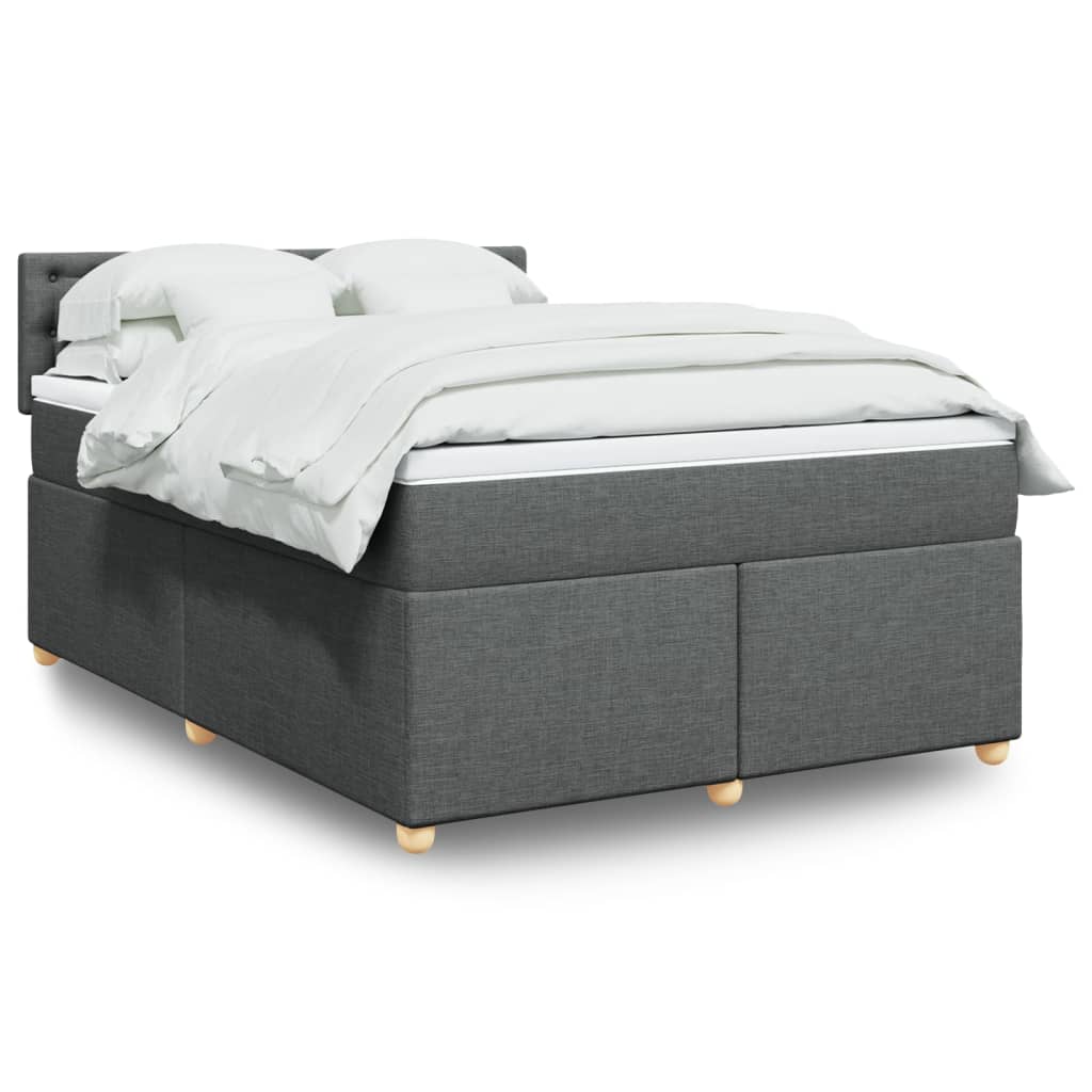 Boxspring met matras stof donkergrijs 140x190 cm is nu te koop bij PeponiXL, paradijselijk wonen!