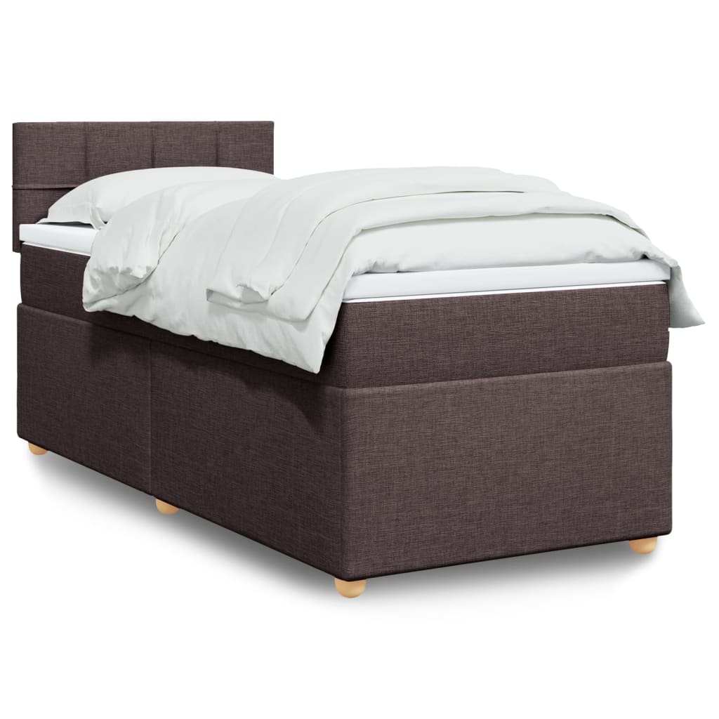 Boxspring met matras stof donkerbruin 80x200 cm is nu te koop bij PeponiXL, paradijselijk wonen!