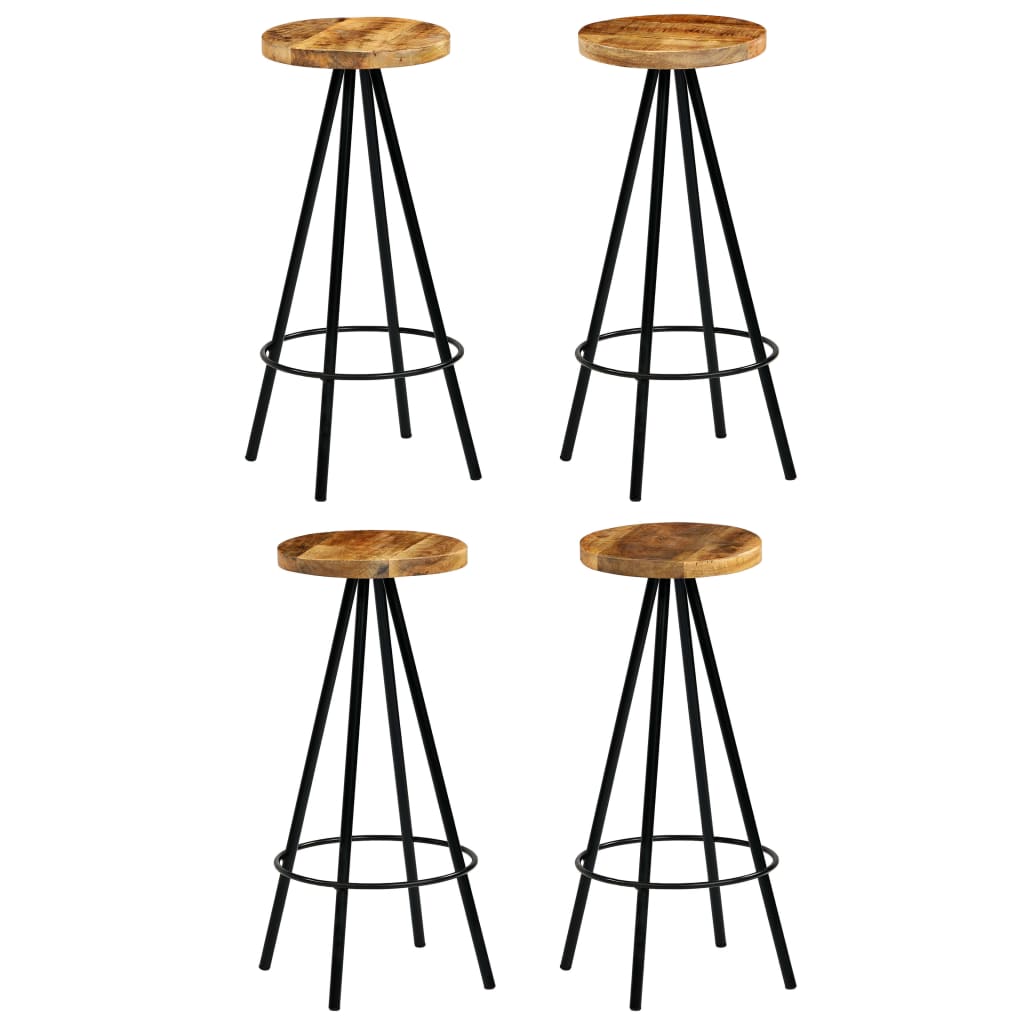 Barkrukken 4 st massief mangohout is nu te koop bij PeponiXL, paradijselijk wonen!