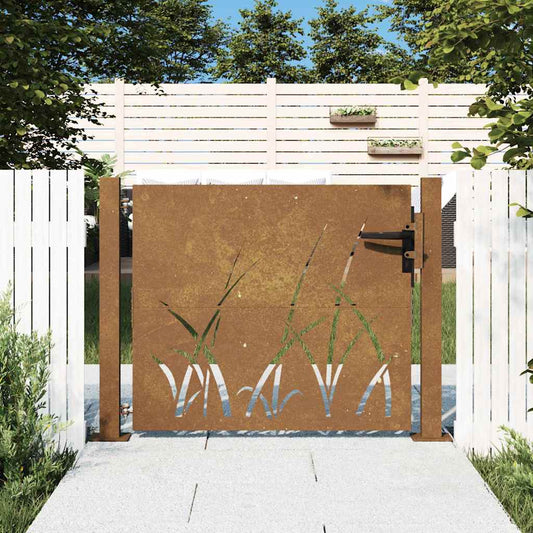 Poort 100x100 cm grasontwerp cortenstaal is nu te koop bij PeponiXL, paradijselijk wonen!