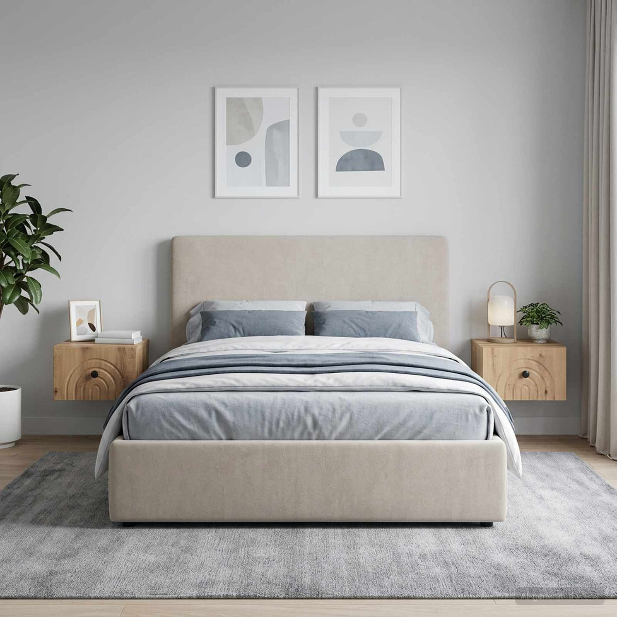Wandbeugel Bedkast 2 pcs Artisanaal eiken 33 x 34,5 x 20 cm is nu te koop bij PeponiXL, paradijselijk wonen!
