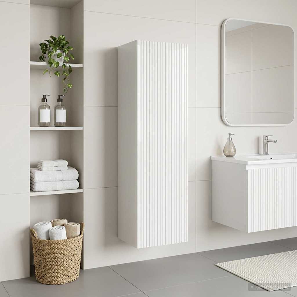Wand Gemonteerde Badkamerkast Hoogglans Wit 33 x 34,5 x 100 cm is nu te koop bij PeponiXL, paradijselijk wonen!