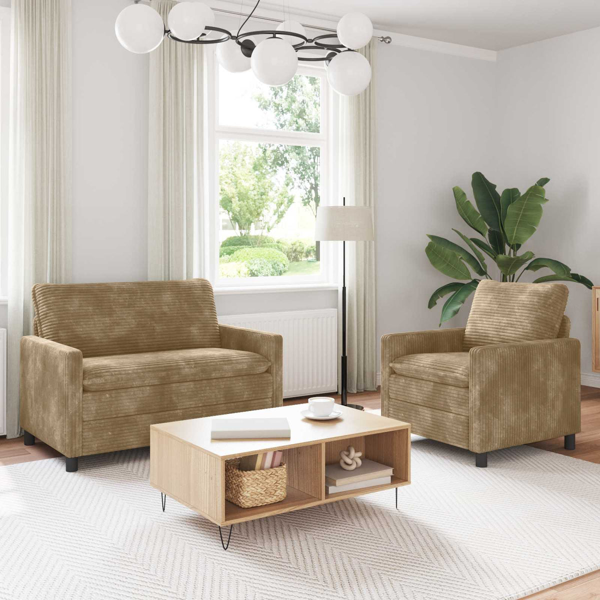 Bankstel 2 pcs Taupe Polyester is nu te koop bij PeponiXL, paradijselijk wonen!