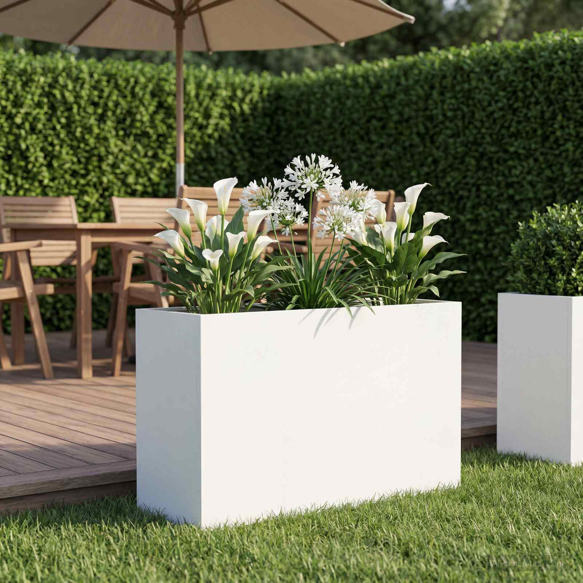 Plantenbak Wit 80 x 30 x 40 cm Koudgewalst staal is nu te koop bij PeponiXL, paradijselijk wonen!