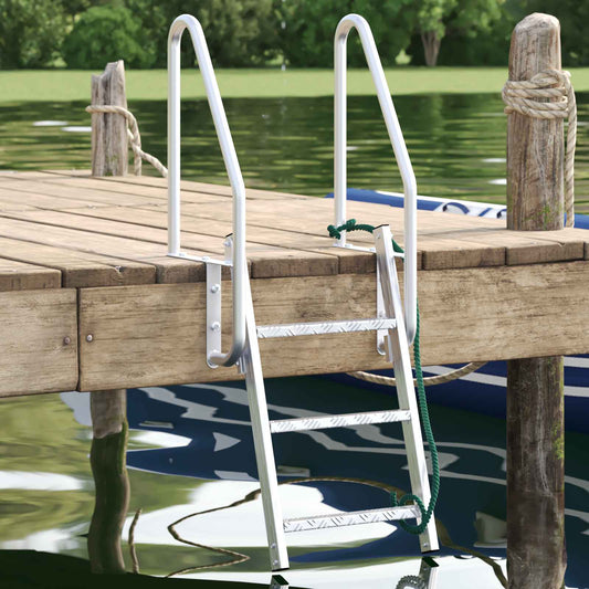 3-Traps Steigerladder Zilver 58 x 77 x 144 cm Aluminium is nu te koop bij PeponiXL, paradijselijk wonen!