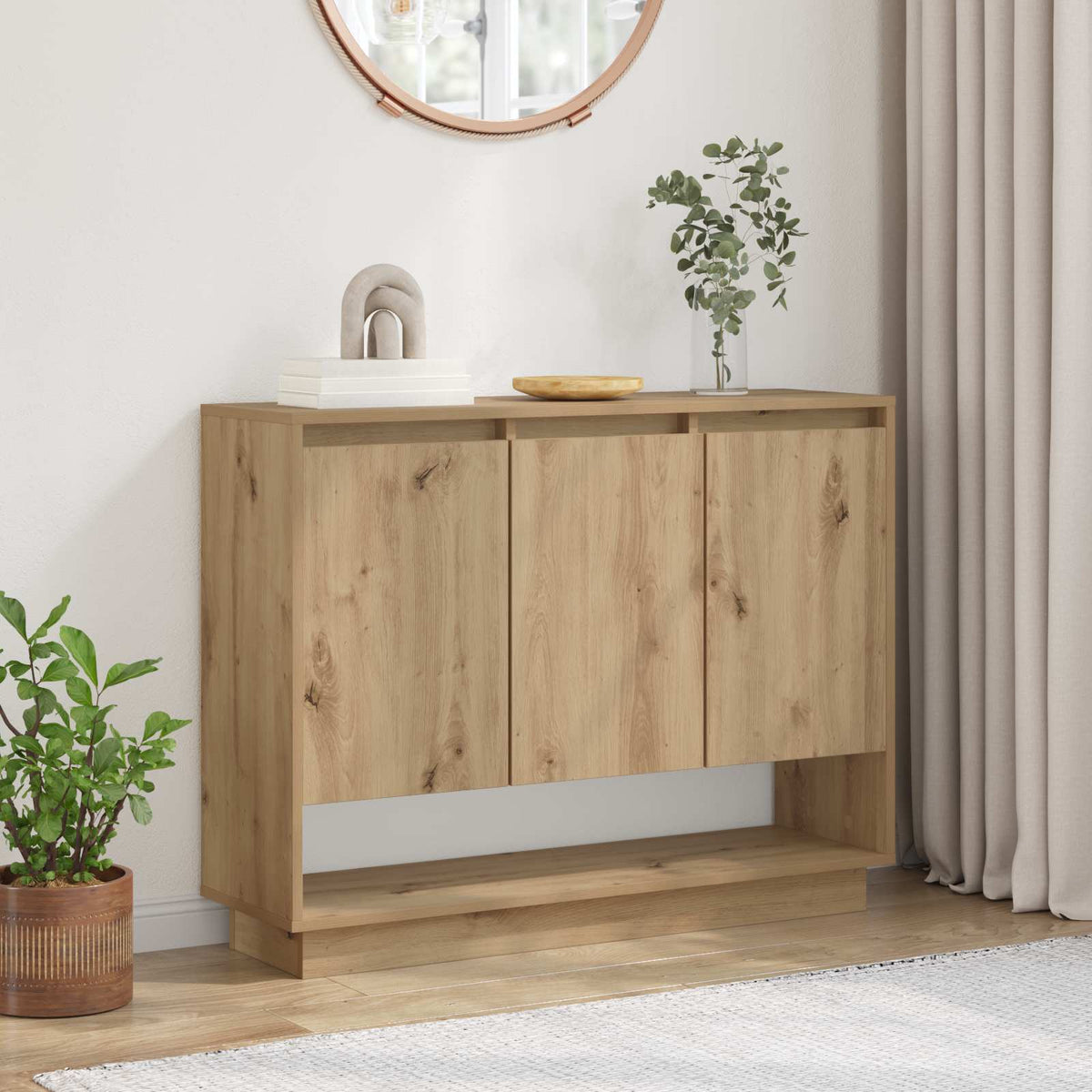 Dressoir Artisan Eiken 97 x 29 x 75 cm Bewerkt hout is nu te koop bij PeponiXL, paradijselijk wonen!