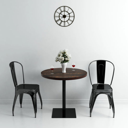 Bistrotafel rond 80x75 cm MDF en staal donker essenkleur is nu te koop bij PeponiXL, paradijselijk wonen!