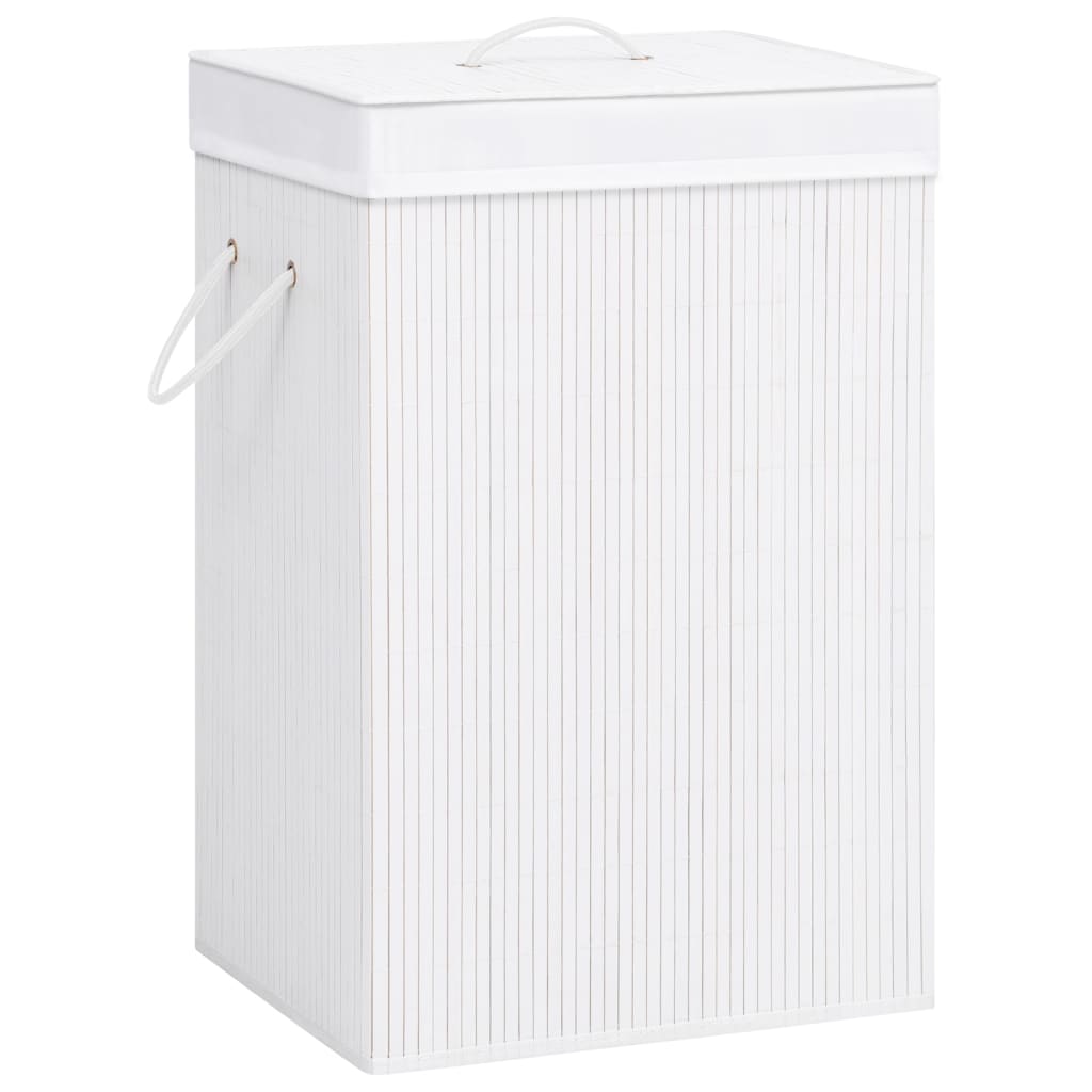 Wasmand met 1 vak bamboe wit is nu te koop bij PeponiXL, paradijselijk wonen!